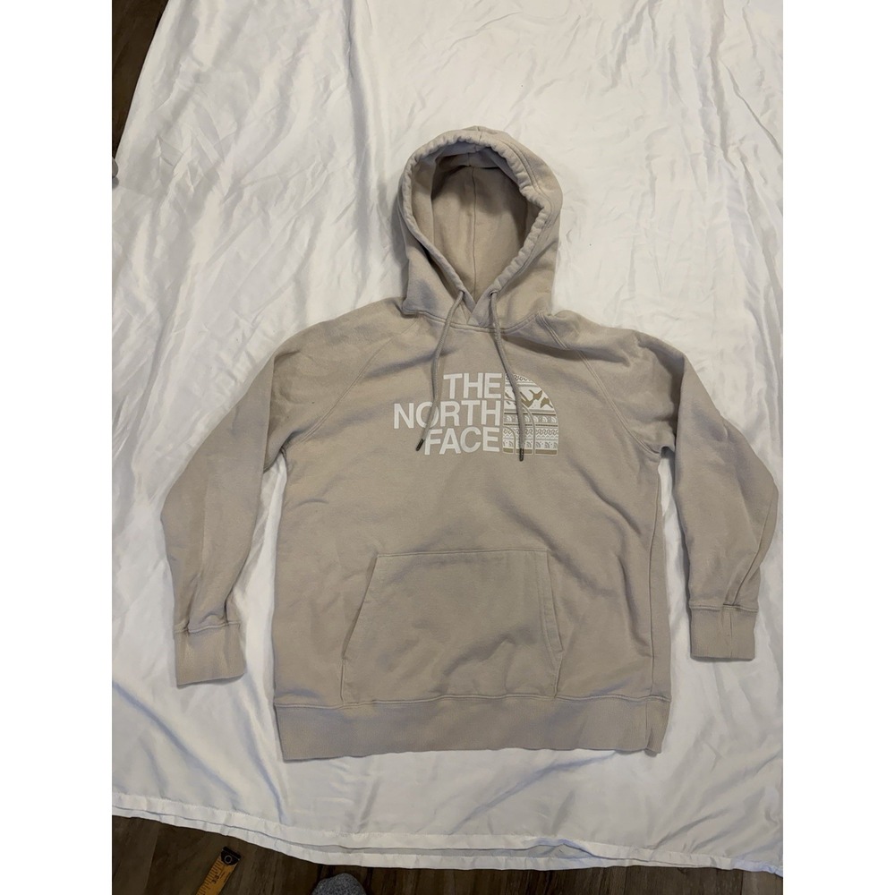 The North Face Women's Half Dome Pullover Hoodie Beige 721435 Size large